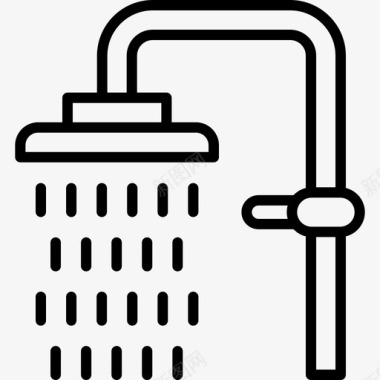 淋浴清洁137线性图标图标