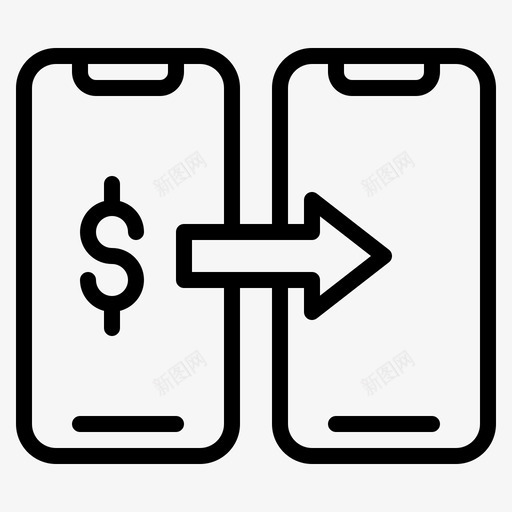 钱智能手机27线性图标svg_新图网 https://ixintu.com 手机 智能 线性