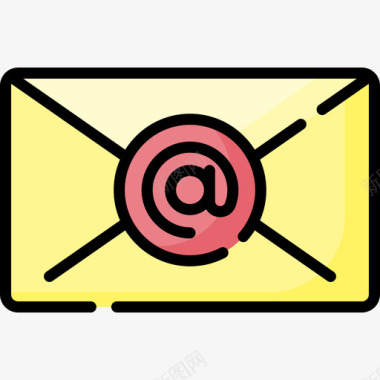 电子邮件android5线性颜色图标图标