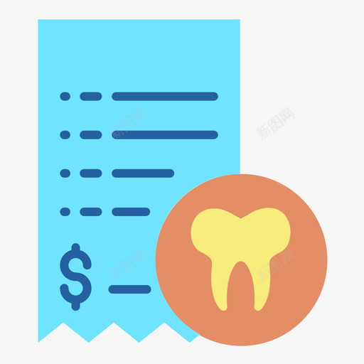 发票牙科41扁平图标svg_新图网 https://ixintu.com 发票 扁平 牙科