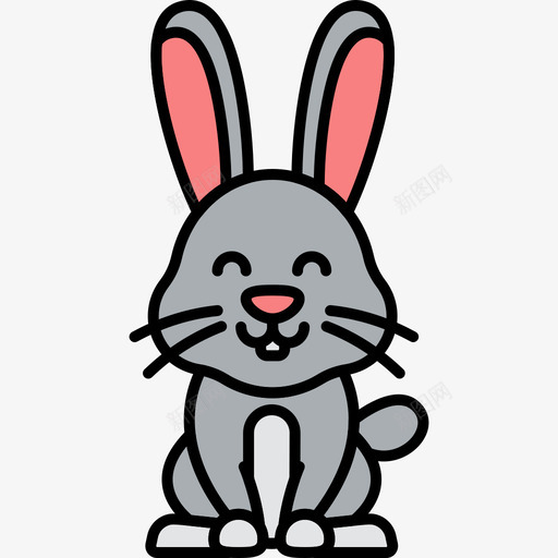 兔子动物27线形颜色图标svg_新图网 https://ixintu.com 兔子 动物 线形 颜色