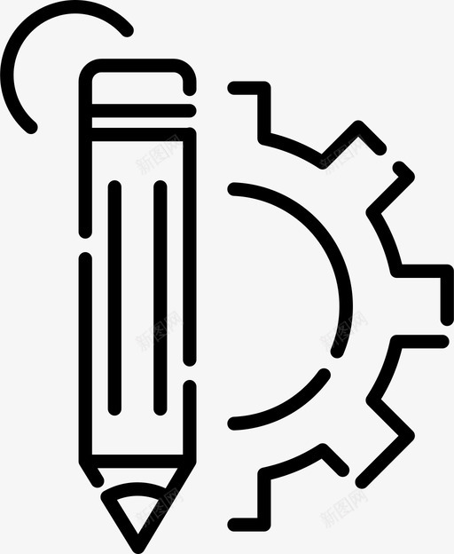 铅笔齿轮设置图标svg_新图网 https://ixintu.com 设置 铅笔 齿轮