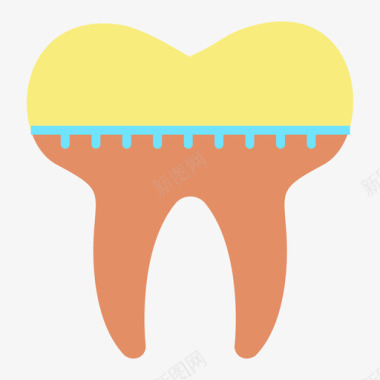 牙套41号扁平图标图标