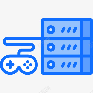 服务器视频游戏14蓝色图标图标
