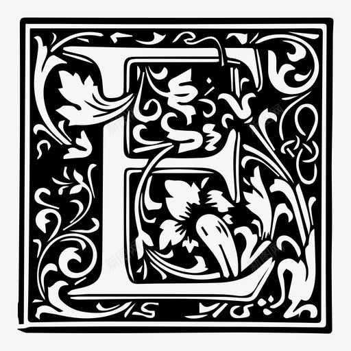 字母e装饰品排版图标svg_新图网 https://ixintu.com 吊坠 字母 排版 装饰品