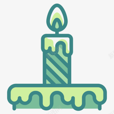 蜡烛生日和派对8双色调图标图标