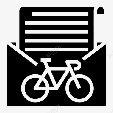 自行车送货信使体育图标图标