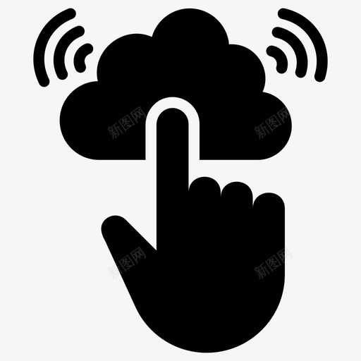 云接入云技术云触摸图标svg_新图网 https://ixintu.com 云计算 保护 图标 在线服务 技术 接入 触摸 身份
