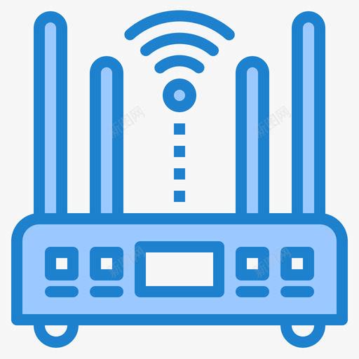 Wifi智能技术17蓝色图标svg_新图网 https://ixintu.com 技术 智能 蓝色