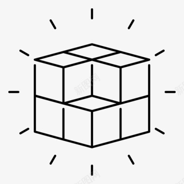 盒子立方体迷宫图标图标