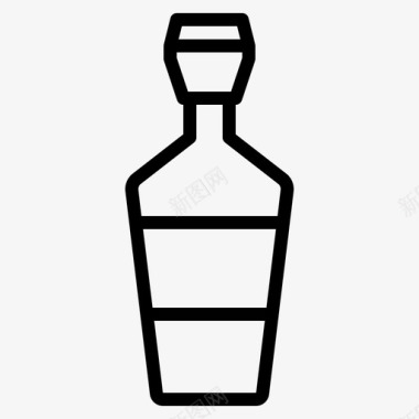 香水瓶和容器线性图标图标