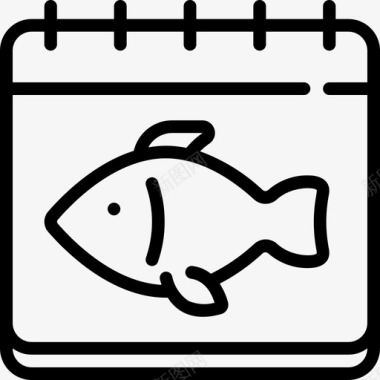 日历钓鱼39线性图标图标