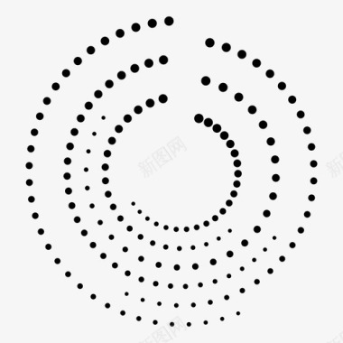 数字技术抽象波圆图标图标