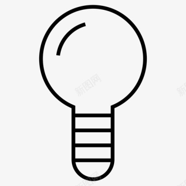 灯泡创意平面图标图标
