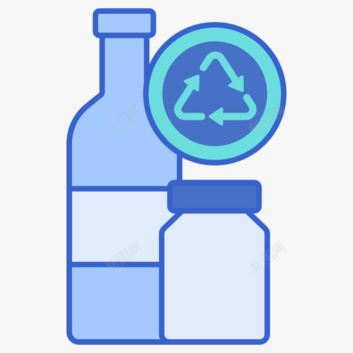 瓶子回收中心1线性颜色图标svg_新图网 https://ixintu.com 中心 回收 瓶子 线性 颜色