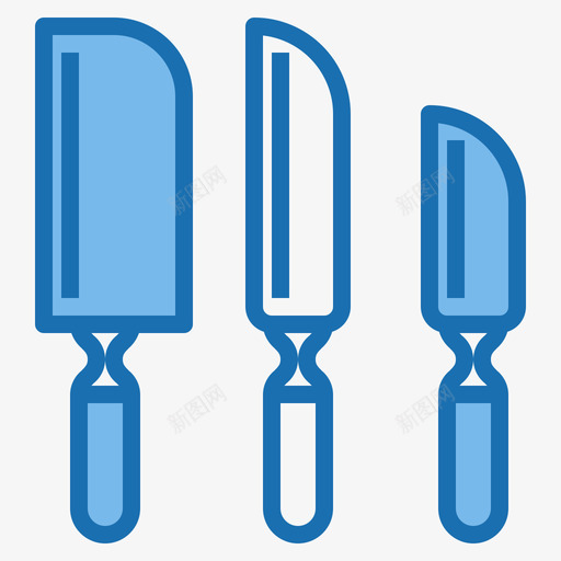 刀具厨房92蓝色图标svg_新图网 https://ixintu.com 刀具 厨房 蓝色