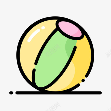 球婴儿淋浴30线性颜色图标图标