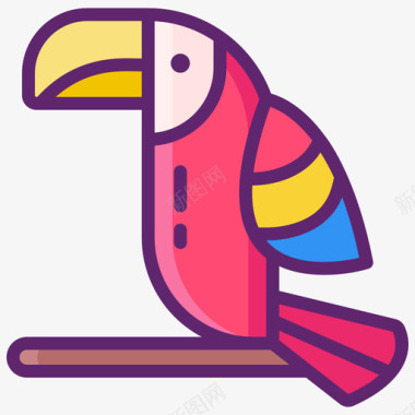 鹦鹉热带54线形颜色图标图标