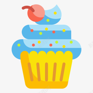 纸杯蛋糕生日和派对10单位图标图标