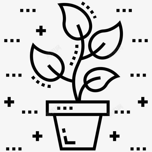 植物生态园艺图标svg_新图网 https://ixintu.com 园艺 图标 技能 植物 生态 生活 盆栽 线图 自然
