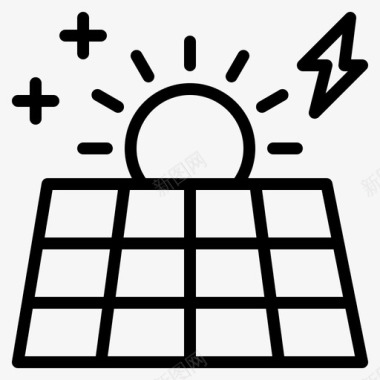 太阳能智能技术13线性图标图标