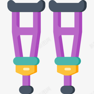 拐杖38号治疗扁平图标图标