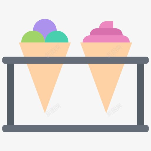 冰淇淋冰淇淋26平的图标svg_新图网 https://ixintu.com 冰淇淋 平的