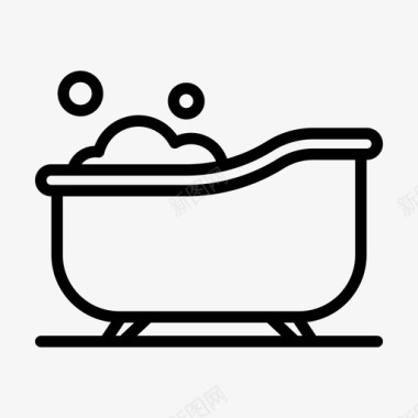 浴缸婴儿淋浴27线性图标图标