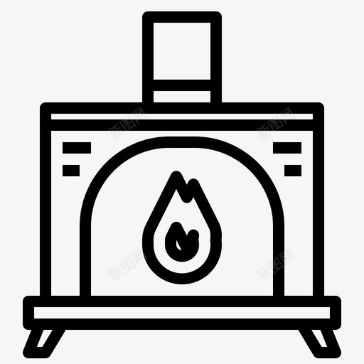 壁炉家庭装饰47线性图标svg_新图网 https://ixintu.com 壁炉 家庭装饰 线性