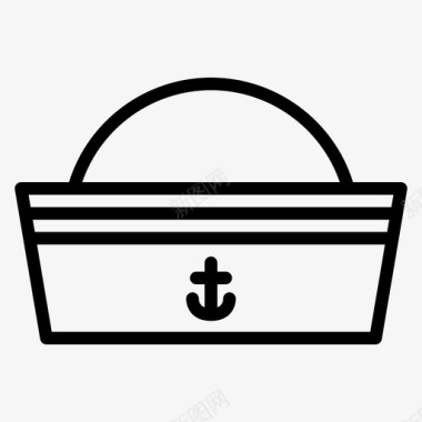 水手帽航海图标图标