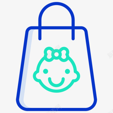 购物袋婴儿118轮廓颜色图标图标