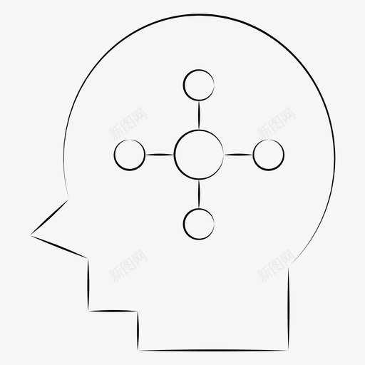 智能头脑手绘机器学习图标svg_新图网 https://ixintu.com 头脑 学习 手绘 智能 机器
