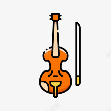 小提琴乐器32线色图标图标