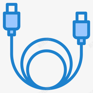 电缆电子10蓝色图标图标