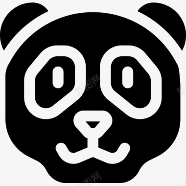 熊猫动物68填充图标图标