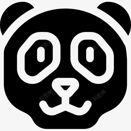 熊猫动物68填充图标svg_新图网 https://ixintu.com 动物 填充 熊猫