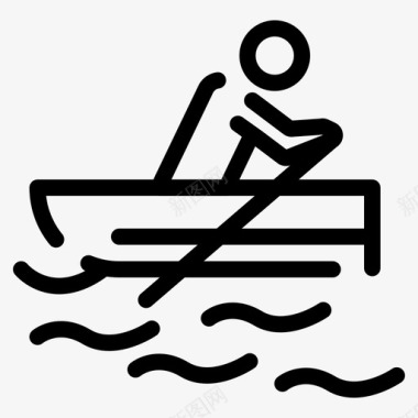 划船训练水上图标图标