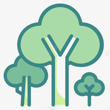 树木生态环境5双色调图标图标