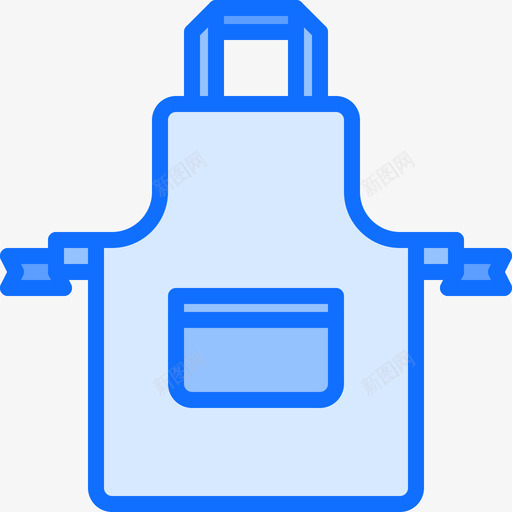 围裙厨房101蓝色图标svg_新图网 https://ixintu.com 厨房 围裙 蓝色
