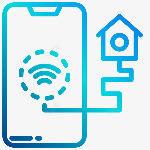 Wifi智能生活1线性梯度图标svg_新图网 https://ixintu.com Wifi 智能 梯度 线性 能生活