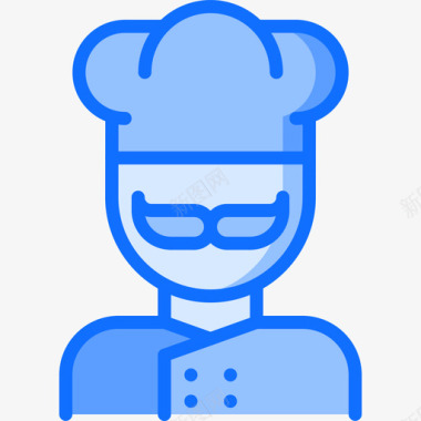 厨师99号餐厅蓝色图标图标