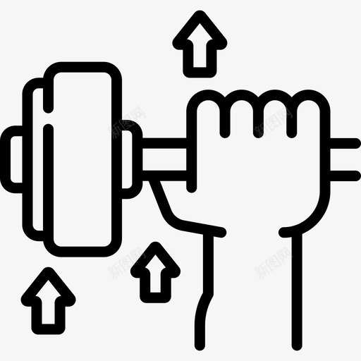 哑铃运动166直线型图标svg_新图网 https://ixintu.com 哑铃 直线 线型 运动