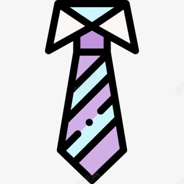 领带商务445线性颜色图标图标
