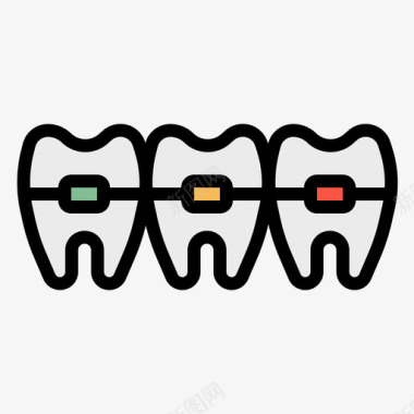 牙套牙列43线颜色图标图标