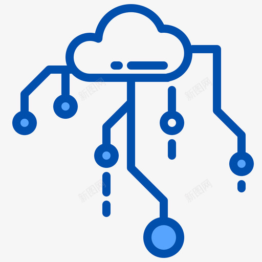 云网络ai9蓝色图标svg_新图网 https://ixintu.com ai 云网 网络 蓝色