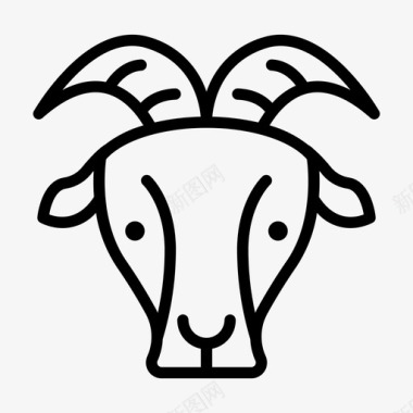 线性养殖羊图标图标