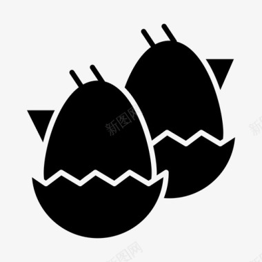 鸡蛋宝贝小鸡图标图标