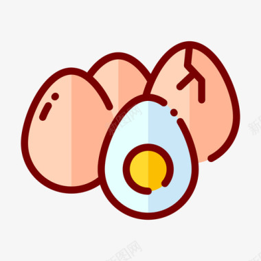 鸡蛋养殖70原色图标图标