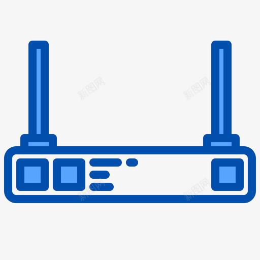 路由器设备9蓝色图标svg_新图网 https://ixintu.com 蓝色 设备 路由器