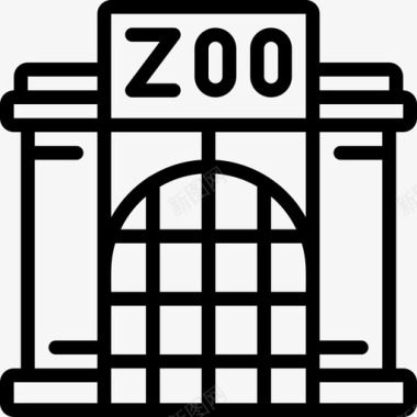 动物园动物园25直线图标图标